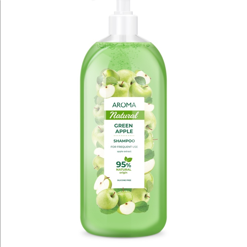 Aroma Natural Shampoo, Green Apple For Frequent Use 900ml